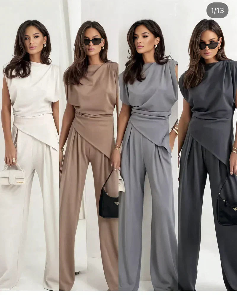 Elsa™ Elegantes, einfarbiges zweiteiliges Set für Damen