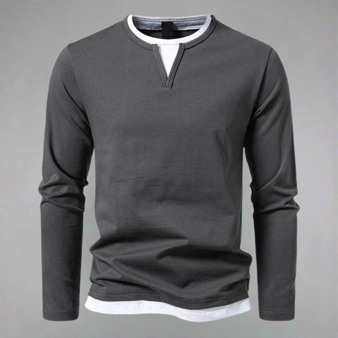Tim™ - Langarmshirt mit V-Ausschnitt, moderner Stil