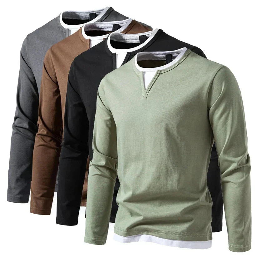 Tim™ - Langarmshirt mit V-Ausschnitt, moderner Stil