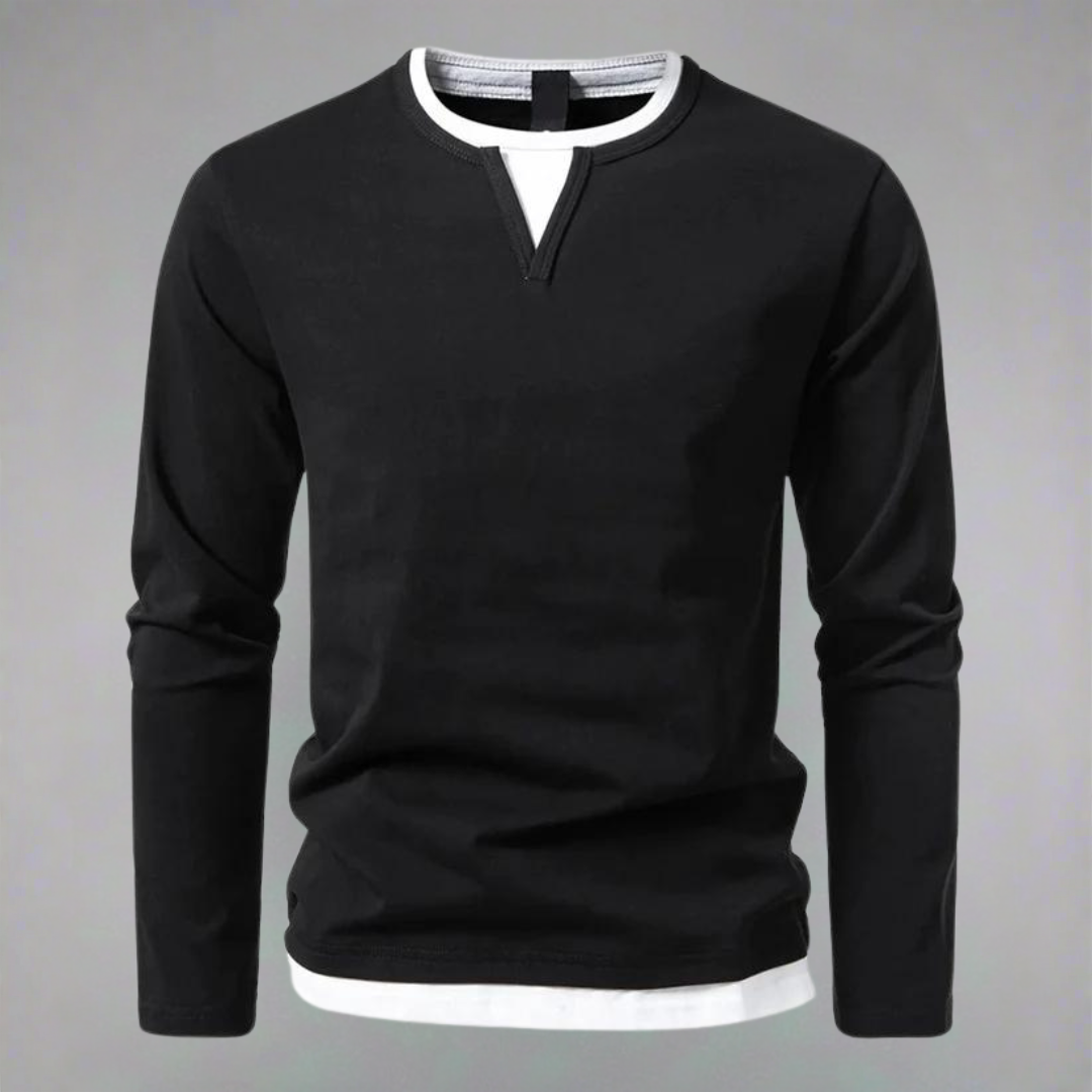 Tim™ - Langarmshirt mit V-Ausschnitt, moderner Stil