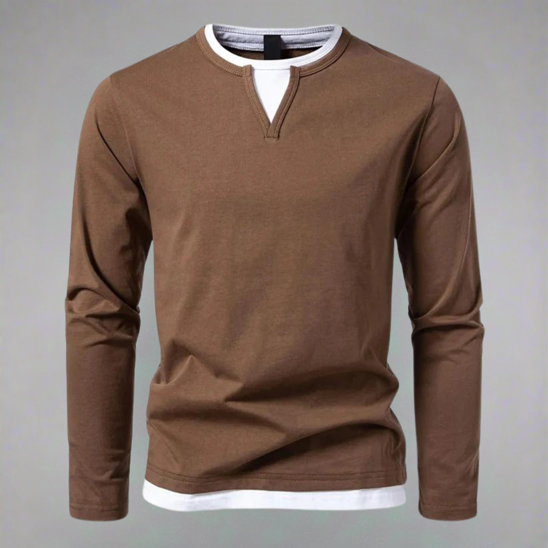 Tim™ - Langarmshirt mit V-Ausschnitt, moderner Stil