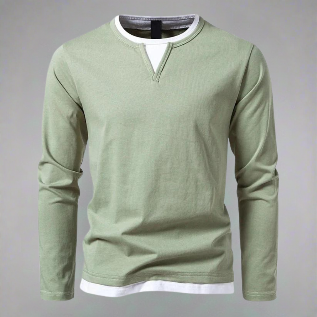 Tim™ - Langarmshirt mit V-Ausschnitt, moderner Stil