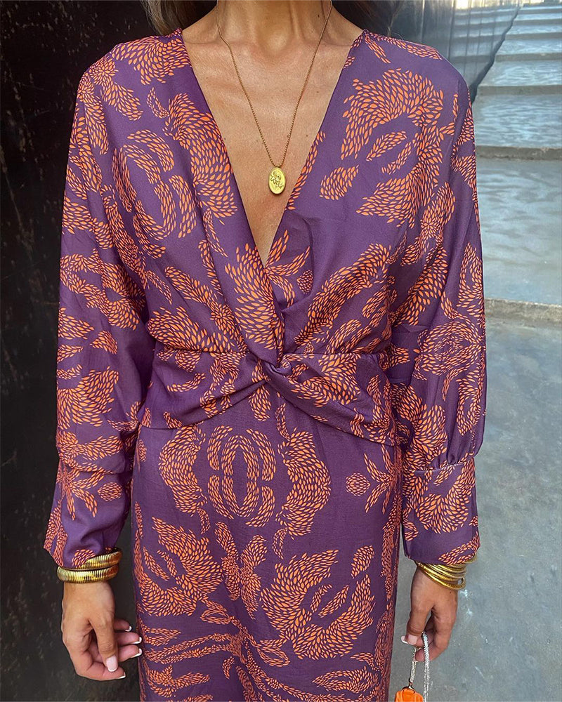 Frieda™ | Barock-Muster Midi-Kleid