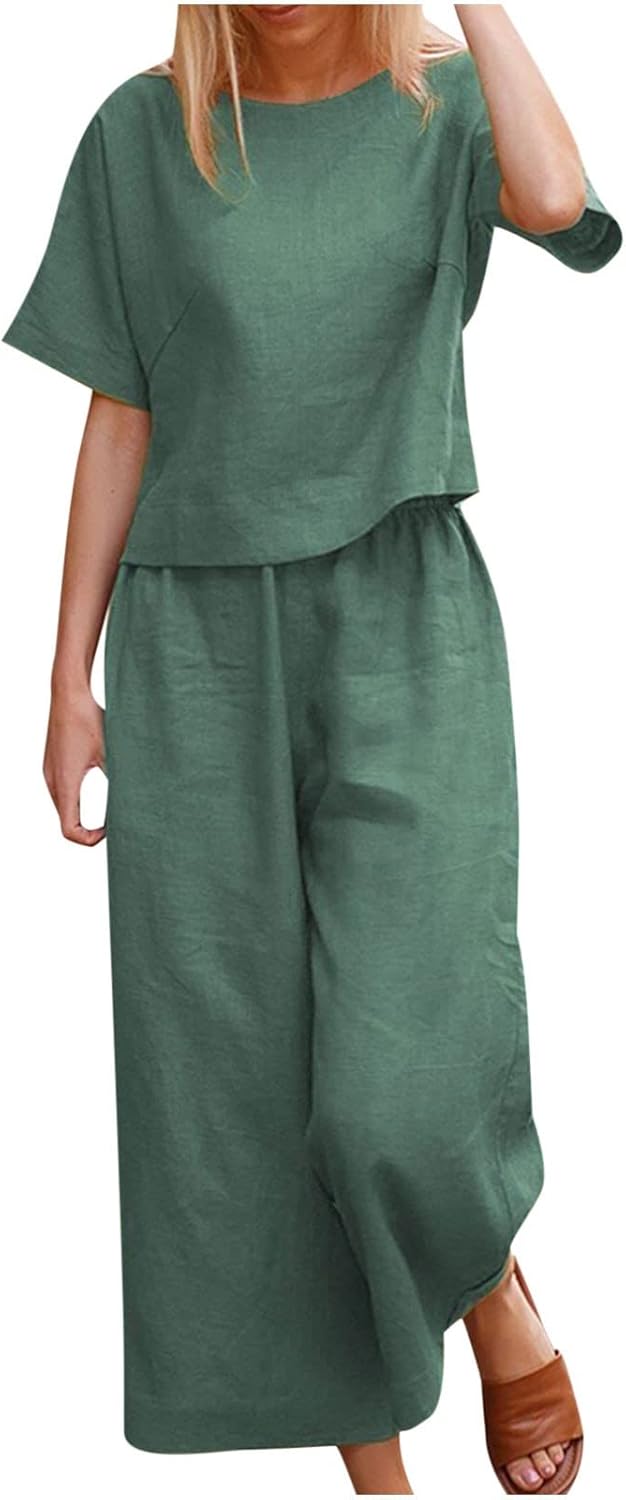 Emma™ Hosenanzug 2 Teiler Bluse Casual Einfarbig Leicht Atmungsaktiv Lose und Elegant