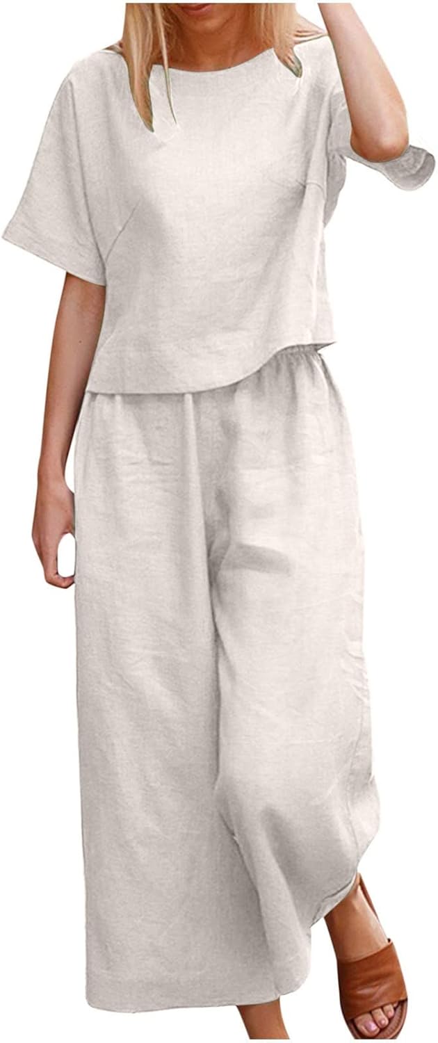 Emma™ Hosenanzug 2 Teiler Bluse Casual Einfarbig Leicht Atmungsaktiv Lose und Elegant