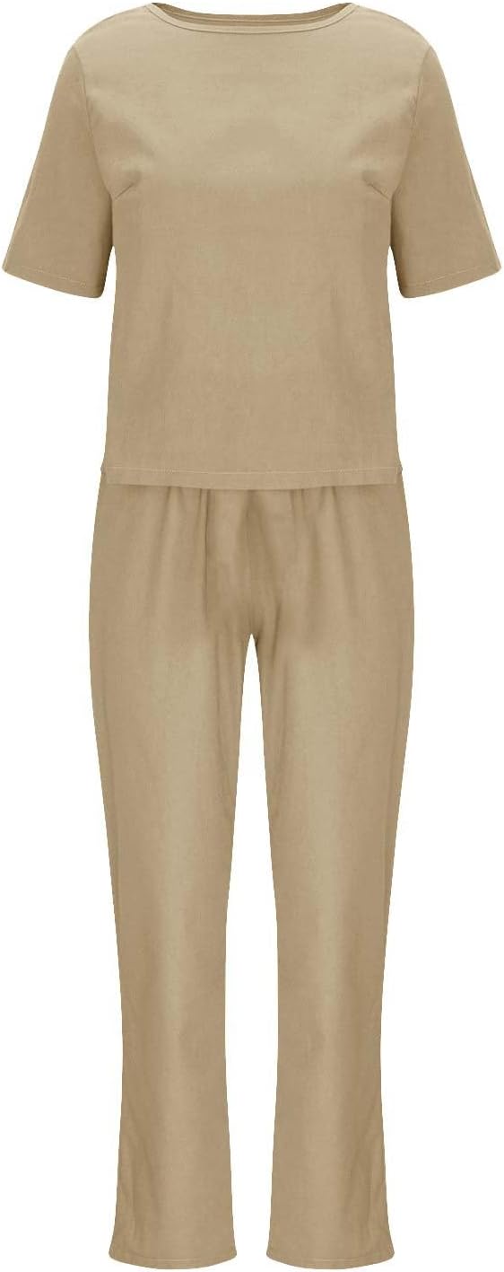 Emma™ Hosenanzug 2 Teiler Bluse Casual Einfarbig Leicht Atmungsaktiv Lose und Elegant