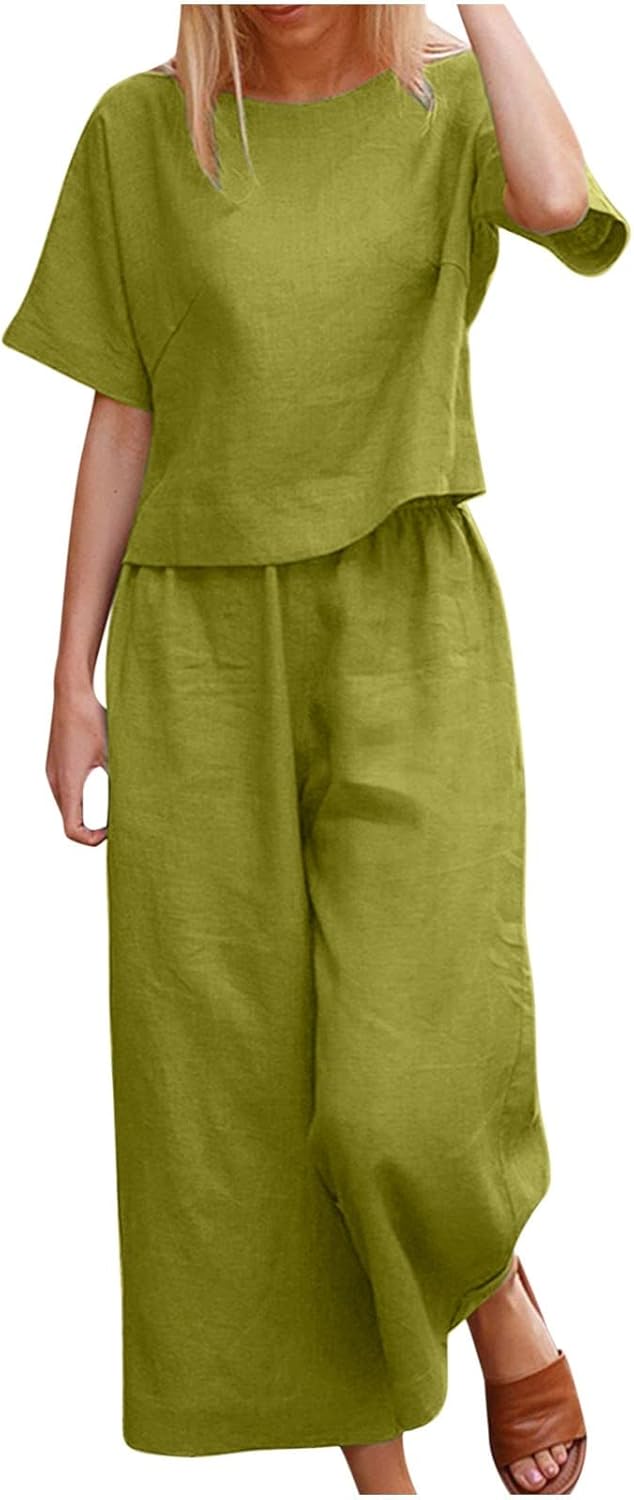 Emma™ Hosenanzug 2 Teiler Bluse Casual Einfarbig Leicht Atmungsaktiv Lose und Elegant