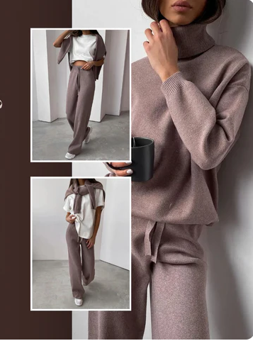 Vanessa - 2-teiliges Set, Pullover mit Rollkragen und lange Hose