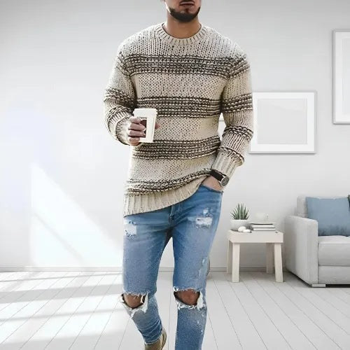 Tim™ - Pull tricoté élégant – Beige