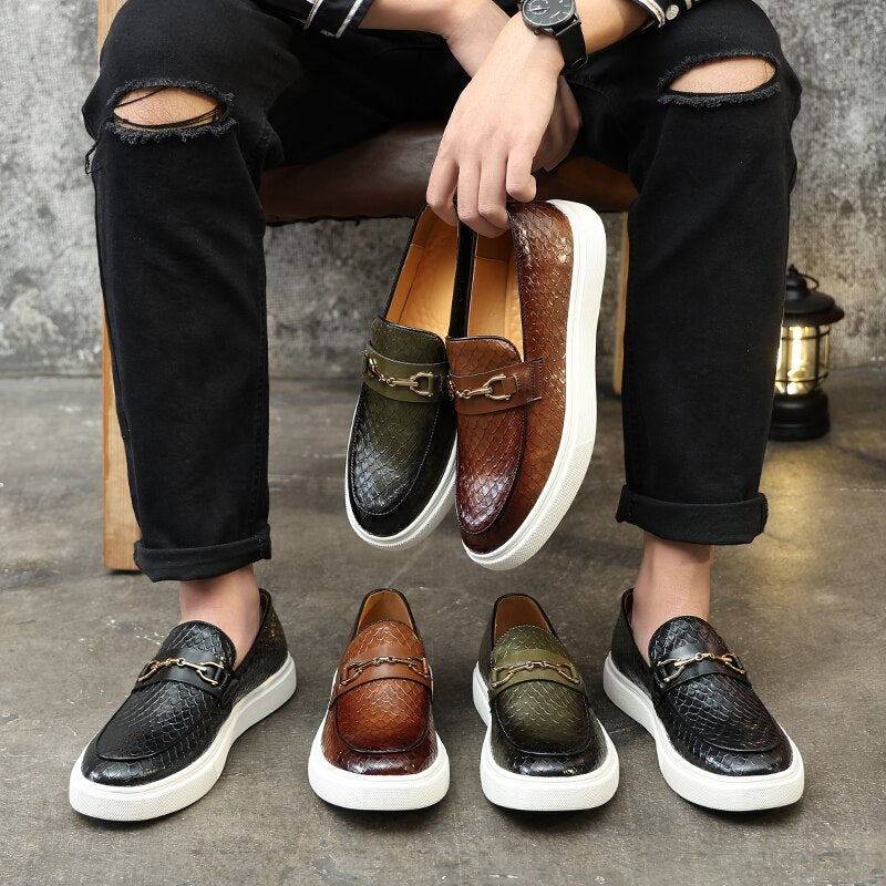 Leon™ - Mocassins Couture NoirVerde