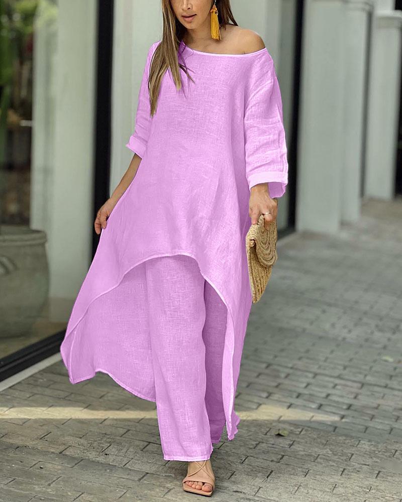 Linda™ Stilvolles Leinen-Set mit langer Hose für Damen
