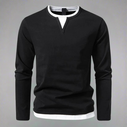 Tim™ - Chemise à manches longues et col en V, style moderne