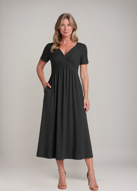 Delilah™ | Midikleid mit Taillennaht und Taschen