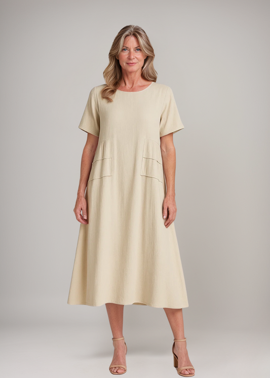 Maliyah™ | Lockeres Midikleid mit Taschen