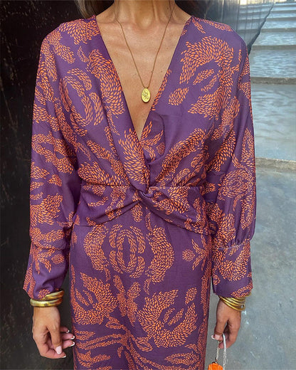 Frieda™ | Barock-Muster Midi-Kleid