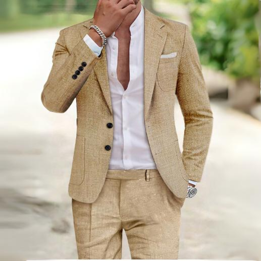 « Classi Luxe » – Costume en lin coupe moderne 