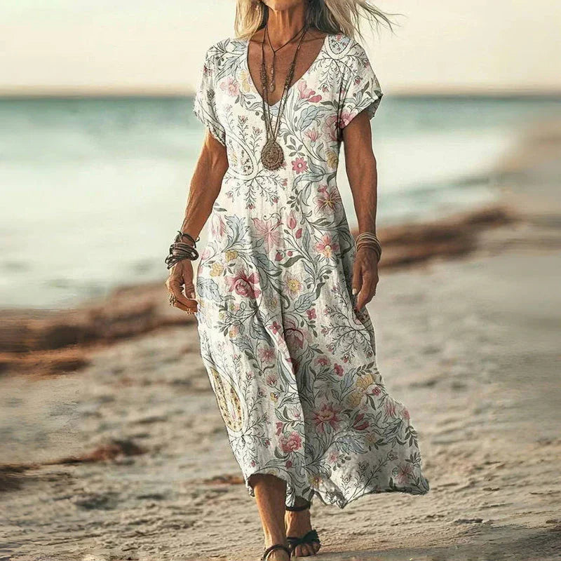 Elsie™ | Lockeres Batik-Maxikleid