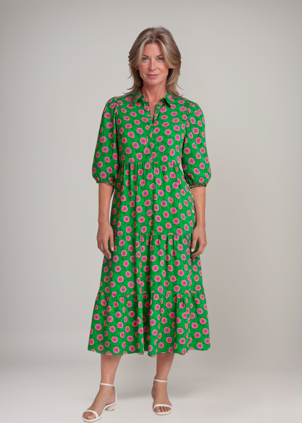 Sheren™ | Fließendes Kleid mit Rosendruck