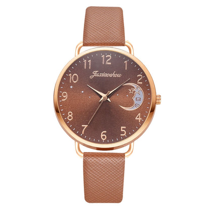 Ensemble avec montre et bracelets avec cadran numéroté lunaire