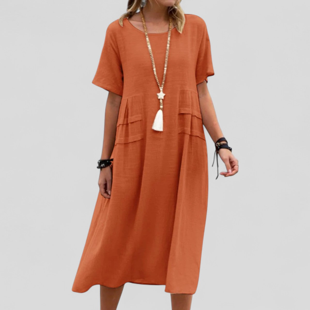 Maliyah™ | Lockeres Midikleid mit Taschen
