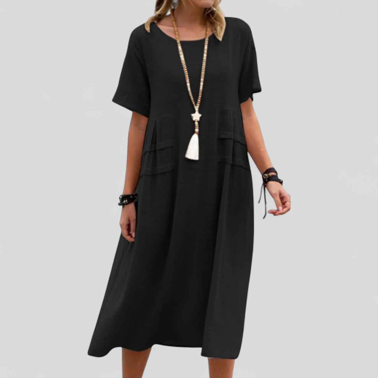 Maliyah™ | Lockeres Midikleid mit Taschen