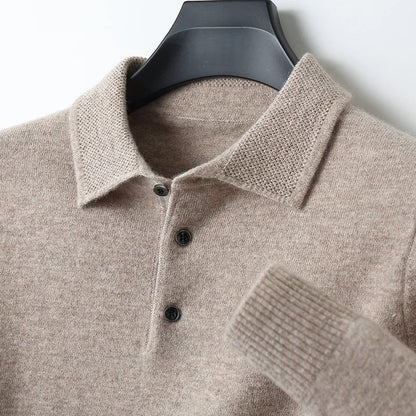 Jonas™ - Pull d'affaires à manches longues en laine mérinos
