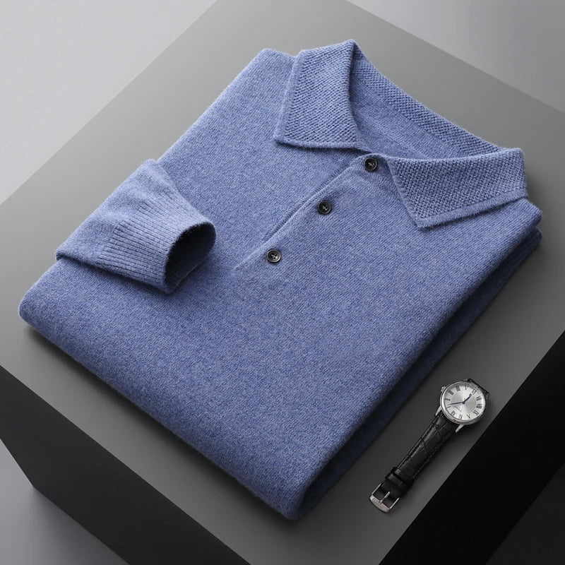 Jonas™ - Pull d'affaires à manches longues en laine mérinos