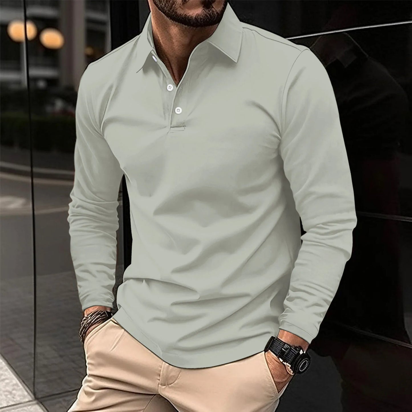Nico™ - Polo décontracté à manches longues 
