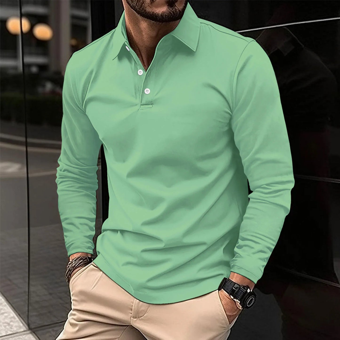 Nico™ - Polo décontracté à manches longues 