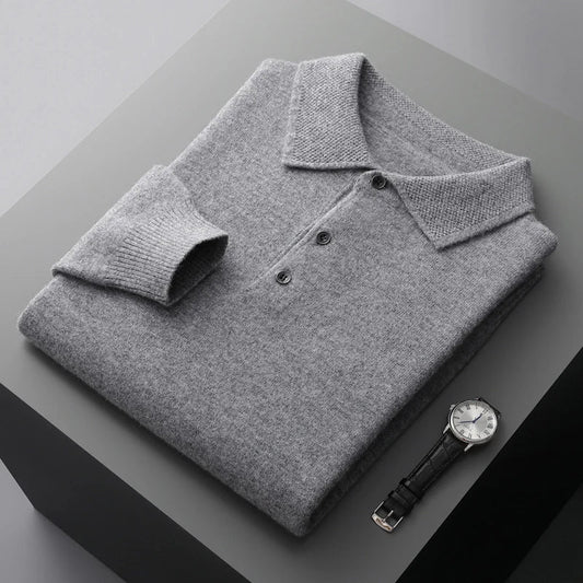 Jonas™ - Pull d'affaires à manches longues en laine mérinos