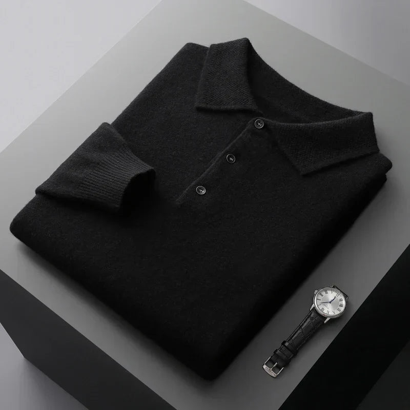 Jonas™ - Pull d'affaires à manches longues en laine mérinos