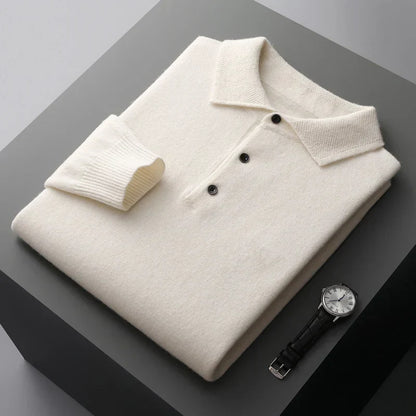 Jonas™ - Pull d'affaires à manches longues en laine mérinos
