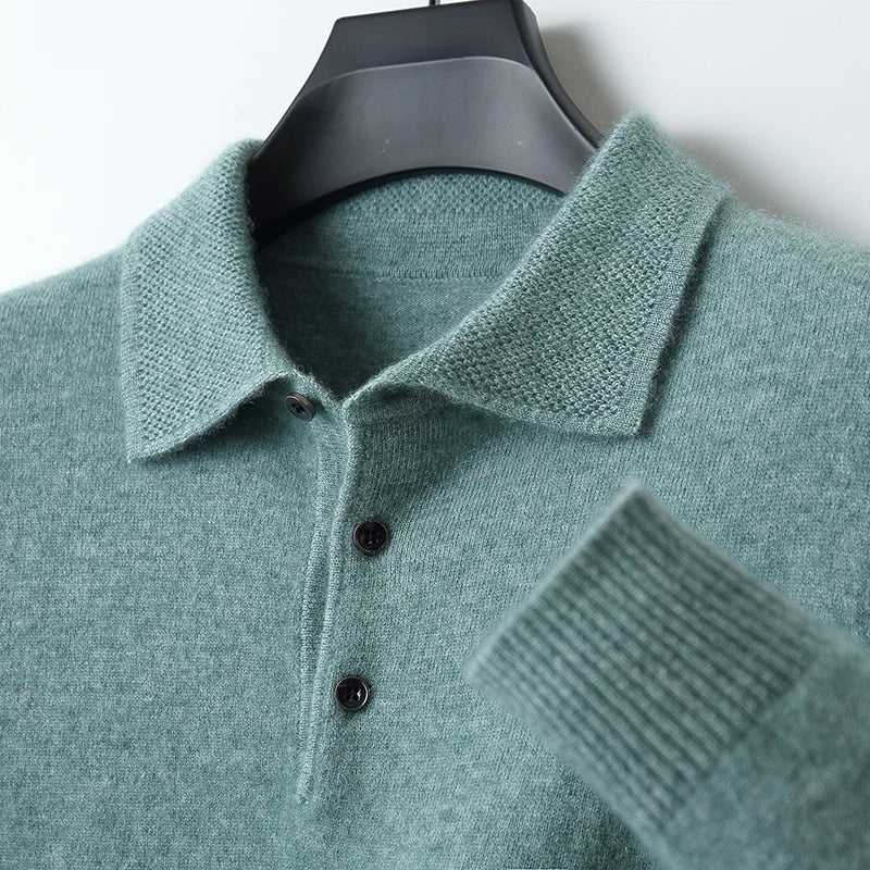Jonas™ - Pull d'affaires à manches longues en laine mérinos