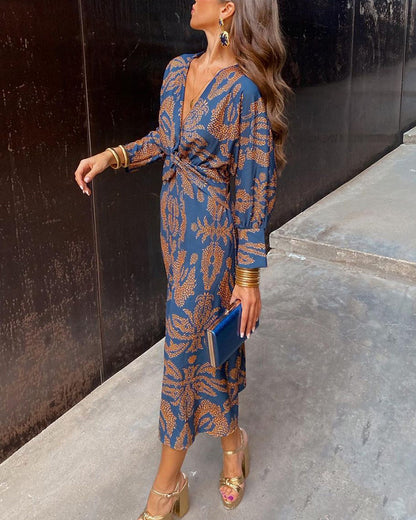 Frieda™ | Barock-Muster Midi-Kleid