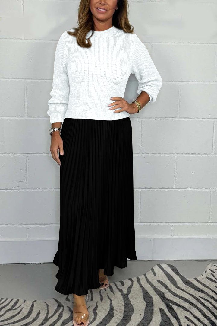 Clara™ | Set aus schickem Pullover und Faltenrock
