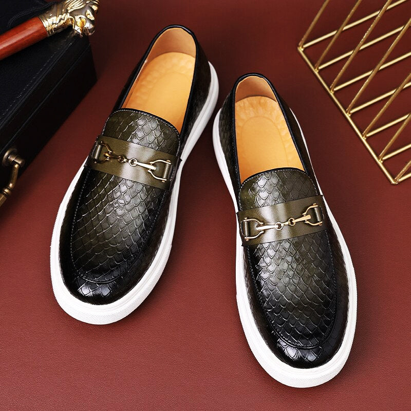 Leon™ - Mocassins Couture NoirVerde